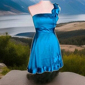 Bebe Silk Dress Sky Blue Unworn, New, XS